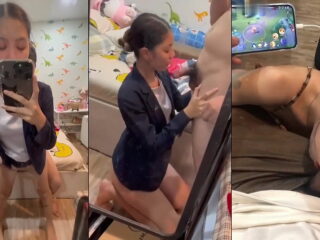 Clip: Em nhân viên văn phòng lên đồ đi làm rồi mà vẫn đòi anh chịch thêm hiệp nữa